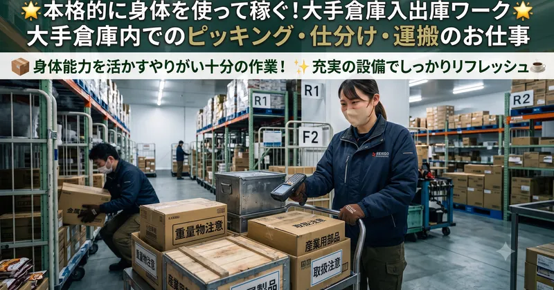 〈月収例:12万円〜〉ふじみ野駅から車で8分🚘️大手倉庫軽作業スタッフ!