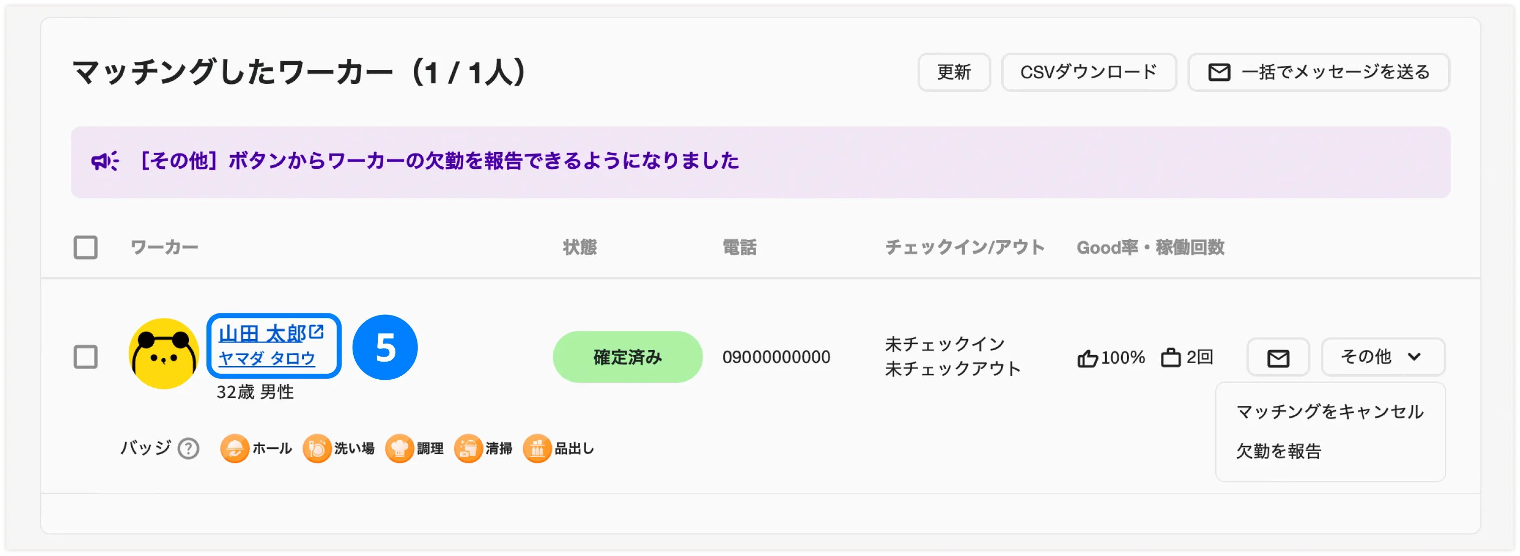 ワーカー一覧のイメージ