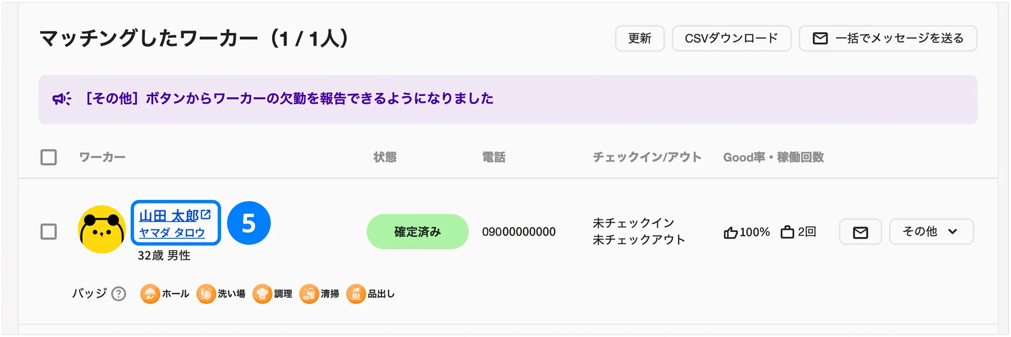 ワーカー一覧のイメージ