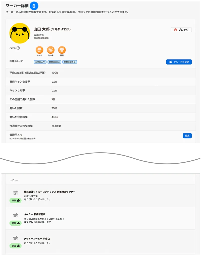 ワーカー詳細ページのイメージ