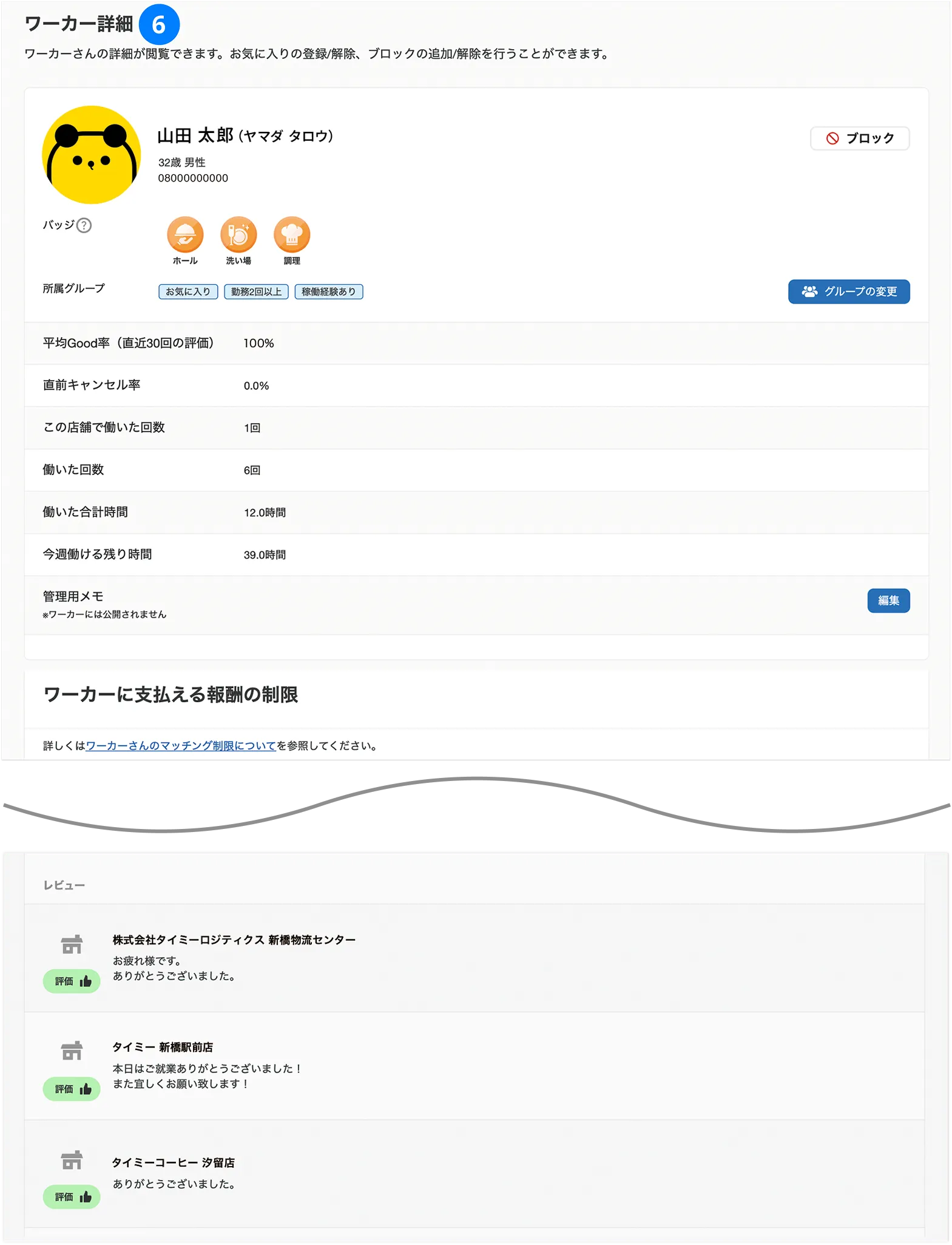 ワーカー詳細ページのイメージ