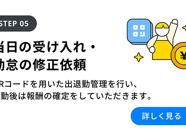 Step05：当日の受け入れ・勤怠の修正依頼 を詳しく見る